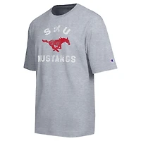 T-shirt d'équipe vieilli gris chiné Champion SMU Mustangs pour hommes