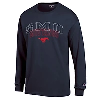 Men's Champion  Navy SMU Mustangs Team Long-Sleeve T-Shirt
