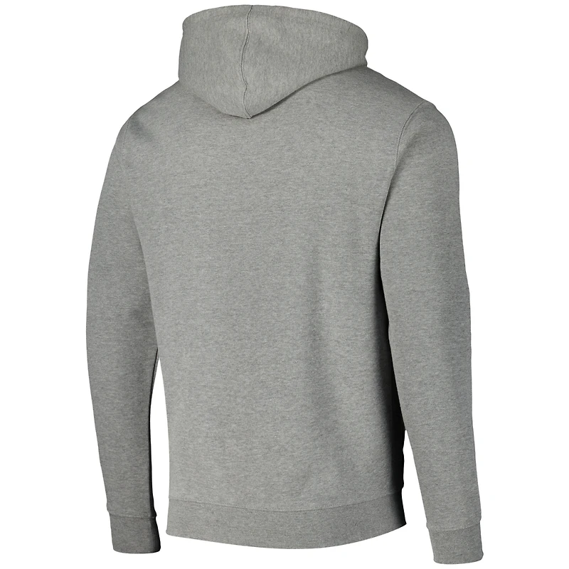 Men's Colosseum Heathered Gray SMU Mustangs Arch and Logo Pullover Hoodie
