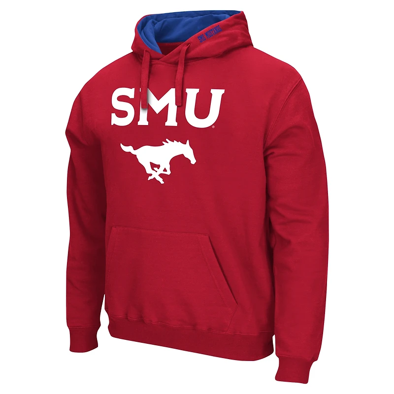 Sweat à capuche Colosseum Red SMU Mustangs Arch & Logo pour hommes