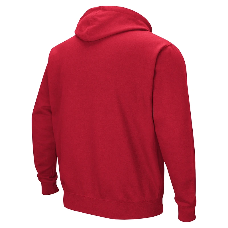 Men's Colosseum  Red SMU Mustangs Arch & Logo Pullover Hoodie