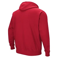 Men's Colosseum  Red SMU Mustangs Arch & Logo Pullover Hoodie