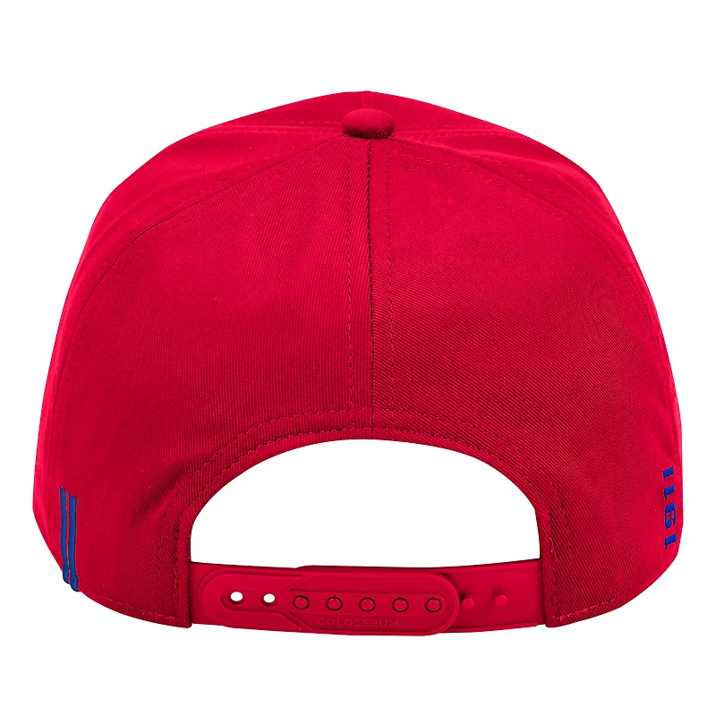 Casquette ajustable Colosseum Red SMU Mustangs pour homme : « Hits the Road Podium »