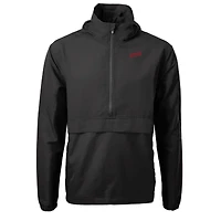 Veste anorak demi-zip écologique recyclée pour homme, noire, SMU Mustangs Vault Charter, Cutter & Buck