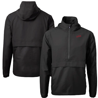 Veste anorak demi-zip écologique recyclée pour homme, noire, SMU Mustangs Vault Charter, Cutter & Buck