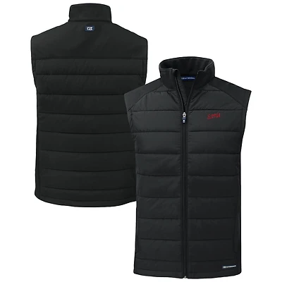 Gilet hybride en softshell recyclé entièrement zippé pour homme, noir, SMU Mustangs Vault Evoke