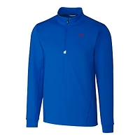Pull zippé quart de tour DryTec Traverse extensible pour homme, bleu SMU Mustangs Cutter & Buck