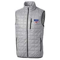 Gilet matelassé entièrement zippé Rainier PrimaLoft Eco pour homme, gris, SMU Mustangs, coupe-vent et buck, taille grande
