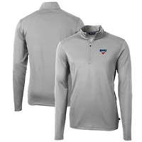 Pull zippé recyclé en piqué écologique pour homme, couleur grise, SMU Mustangs, de la collection Virtue, Mustangs ...