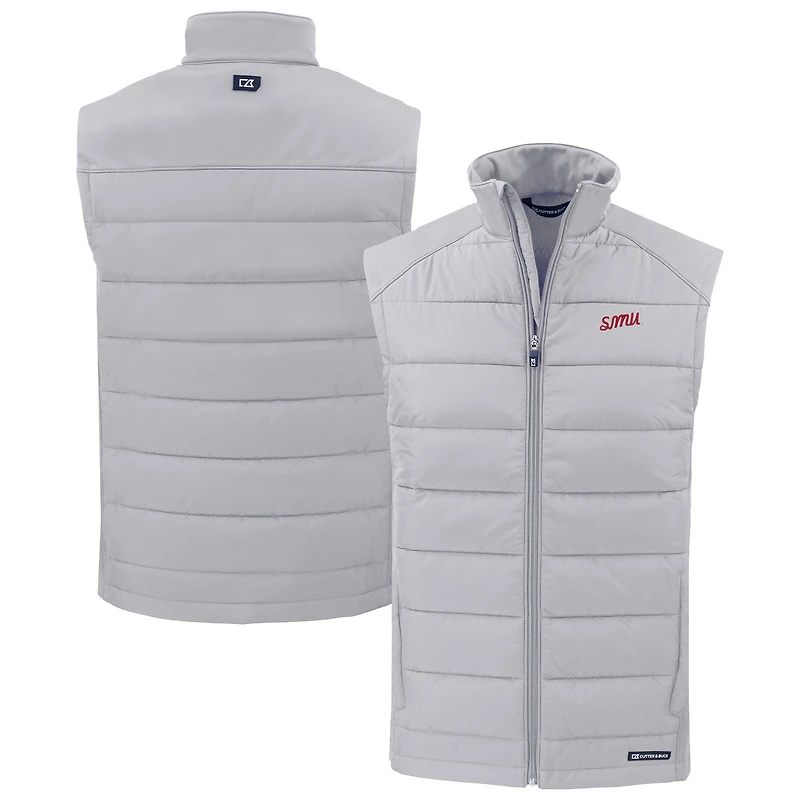 Gilet hybride en softshell recyclé entièrement zippé pour homme, gris SMU Mustangs Vault Evoke