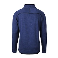Veste pull-over en tricot raglan demi-zippée pour homme Cutter & Buck Heather Royal SMU Mustangs Vault Mainsail