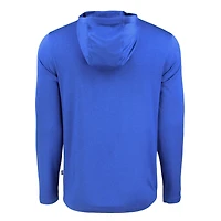 T-shirt à capuche manches longues pour homme Cutter & Buck Royal SMU Mustangs Coastline Epic Comfort Eco Recycled