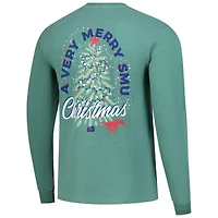 Men's Image One Light Green SMU Mustangs Holiday Long Sleeve T-Shirt
