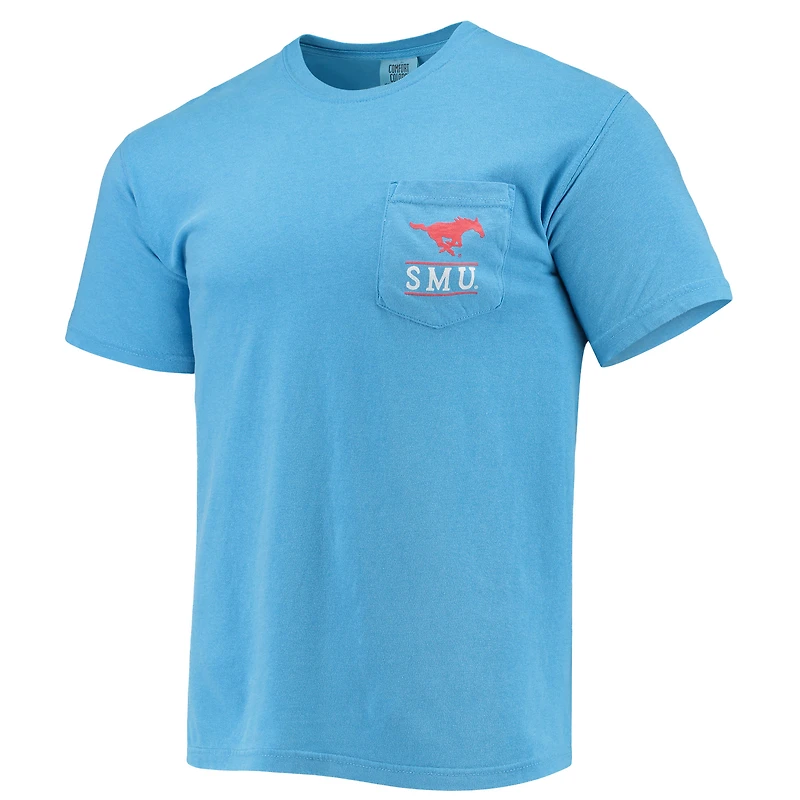 T-shirt SMU Mustangs Circle Campus Scene bleu clair pour homme