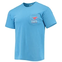 T-shirt SMU Mustangs Circle Campus Scene bleu clair pour homme