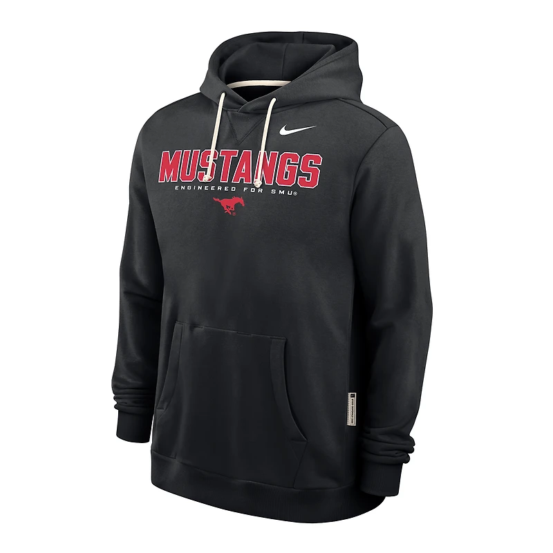 Sweat à capuche Nike noir SMU Mustangs 2025 Sideline Standard Issue Dri-FIT pour homme