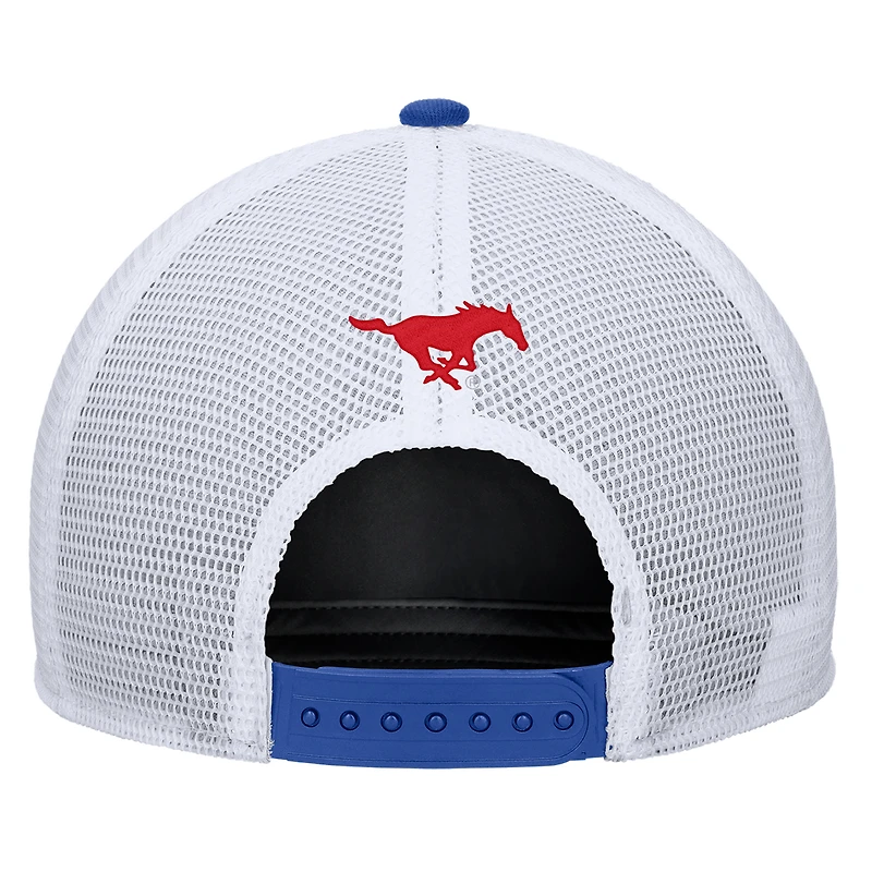 Casquette ajustable Nike Royal SMU Mustangs 2025 On-Field Rise Trucker Performance pour homme
