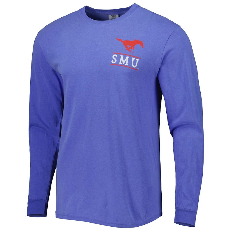 T-shirt à manches longues Royal SMU Mustangs Circle Campus Scene pour homme