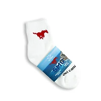 Chaussettes unisexes Del Campo blanches SMU Mustangs mi-longues