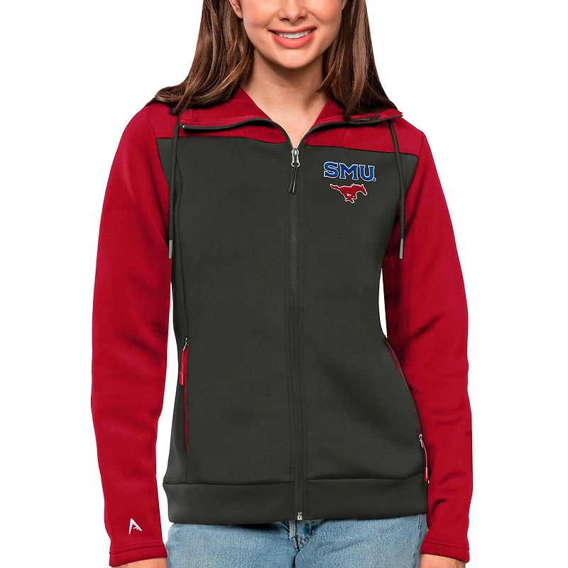 Veste zippée intégrale SMU Mustangs Protect pour femme, rouge Antigua/anthracite