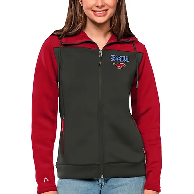 Veste zippée intégrale SMU Mustangs Protect pour femme, rouge Antigua/anthracite