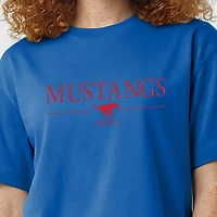 Women's Champion  Royal SMU Mustangs Waist Length Wordmark T-Shirt