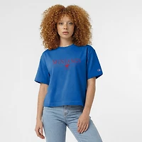 Women's Champion  Royal SMU Mustangs Waist Length Wordmark T-Shirt