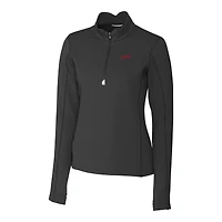Haut extensible à fermeture éclair quart de tour pour femme Cutter & Buck Black SMU Mustangs Vault DryTec Traverse
