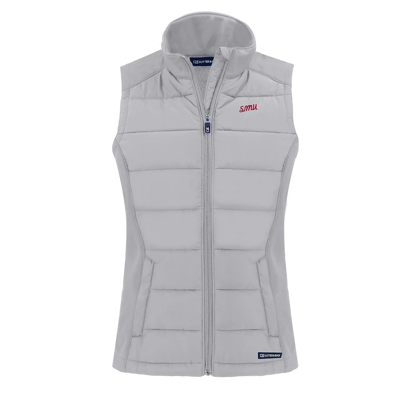 Gilet hybride en softshell recyclé entièrement zippé pour femme, gris SMU Mustangs Vault Evoke