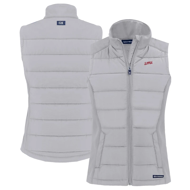 Gilet hybride en softshell recyclé entièrement zippé pour femme, gris SMU Mustangs Vault Evoke