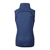Gilet asymétrique en tricot à fermeture éclair intégrale pour femme Cutter & Buck Heather Royal SMU Mustangs Vault Mainsail