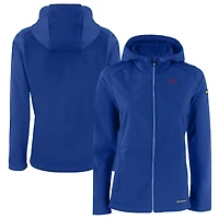 Veste à capuche entièrement zippée en softshell recyclée Cutter & Buck Royal SMU Mustangs Evoke Eco pour femme