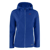 Women's Cutter & Buck  Royal SMU Mustangs Evoke Eco Softshell Recycled Full-Zip Hooded Jacket