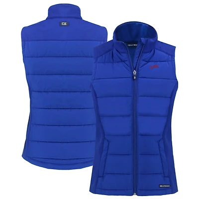 Gilet zippé entièrement recyclé en softshell hybride écologique pour femme Cutter & Buck Royal SMU Mustangs Vault Evoke