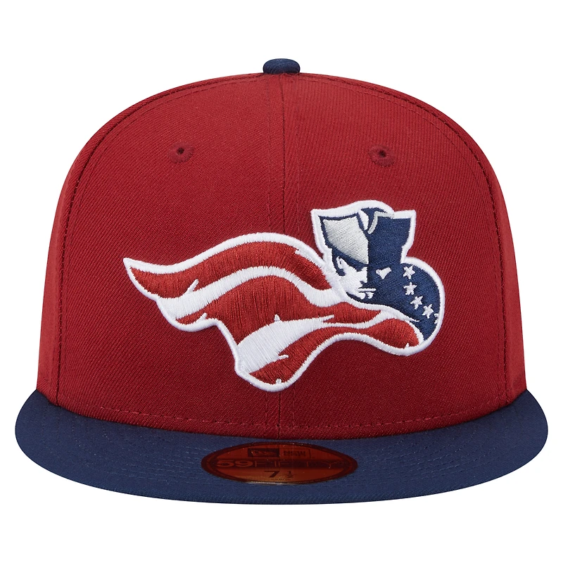 Casquette ajustée Somerset Patriots Authentic Collection 59FIFTY bordeaux/bleu marine pour homme de New Era