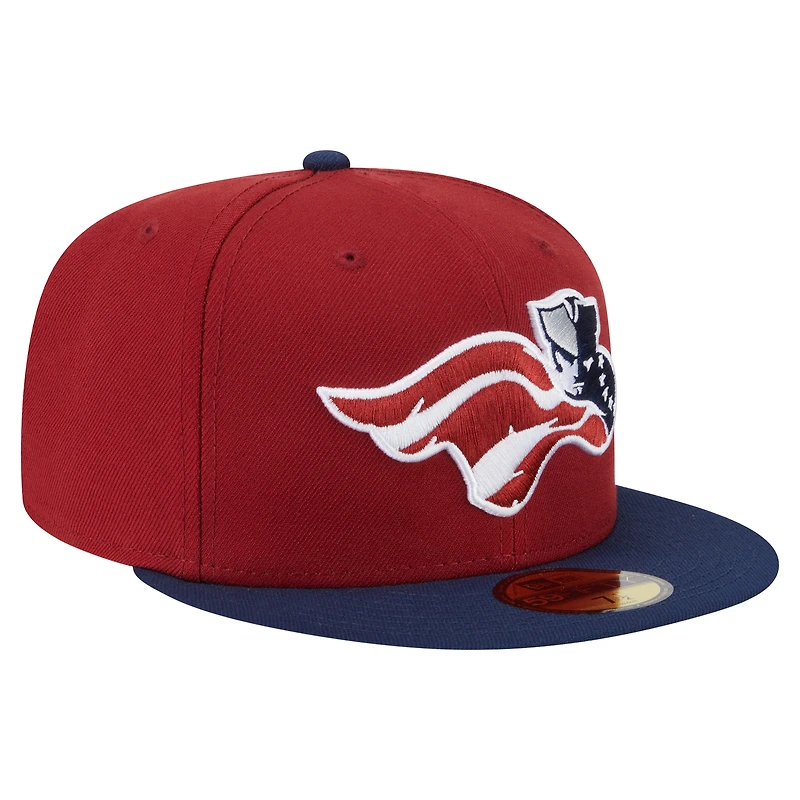 Men's New Era Burgundy/Navy Somerset Patriots Authentic Collection 59FIFTY Fitted Hat