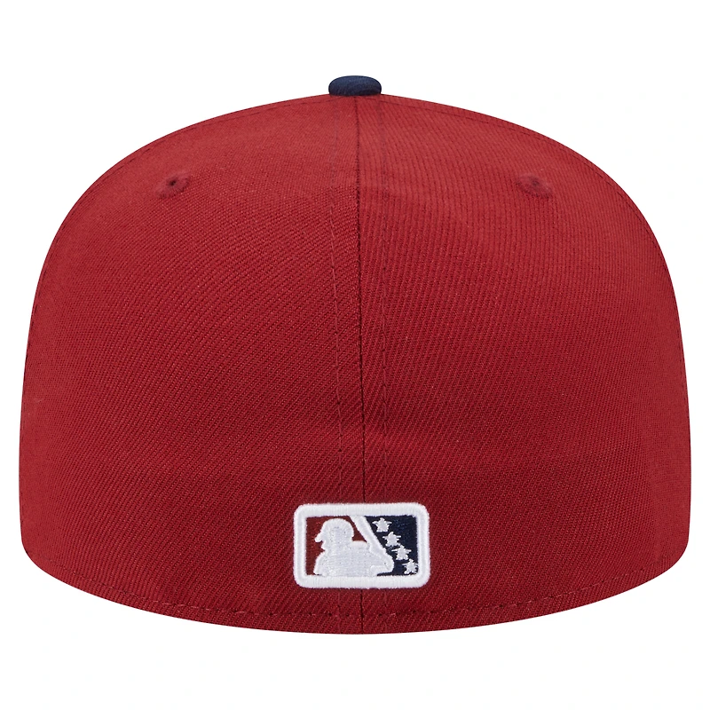 Casquette ajustée Somerset Patriots Authentic Collection 59FIFTY bordeaux/bleu marine pour homme de New Era