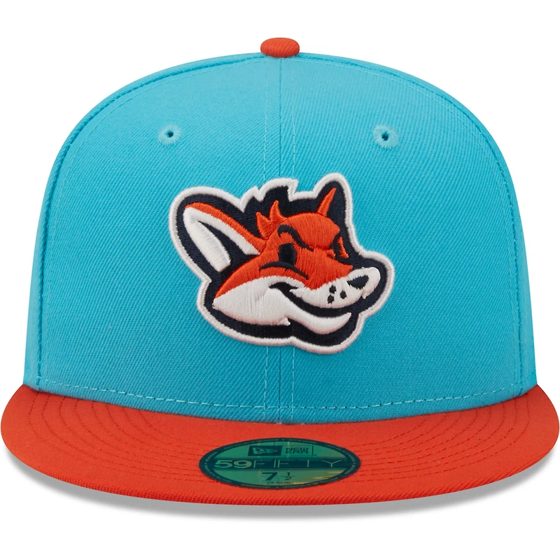 Men's New Era Aqua/Orange Zorros De Somerset Copa La Diversion 59FIFTY Fitted Hat