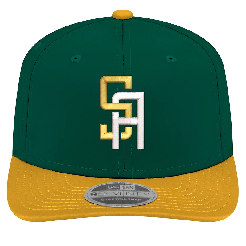 Casquette extensible à pression 9SEVENTY New Era vert foncé pour homme, édition classique mondiale de baseball 2026, Afrique du Sud