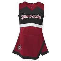 Girls Toddler Garnet/Black South Carolina Gamecocks Two-Piece Cheer Captain Jumper Dress & Bloomers Set