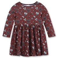 Girls Toddler ZooZatz Garnet South Carolina Gamecocks All-Over Print Football Dress