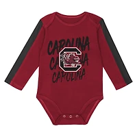 Infant Outerstuff Garnet/Black South Carolina Gamecocks Double Down Bodysuit and Pants 3-Piece Set