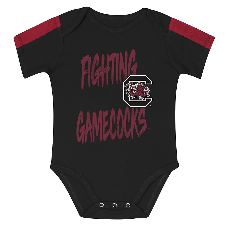 Infant Outerstuff Garnet/Black South Carolina Gamecocks Double Down Bodysuit and Pants 3-Piece Set