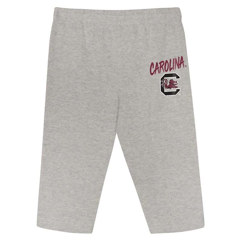 Infant Outerstuff Garnet/Black South Carolina Gamecocks Double Down Bodysuit and Pants 3-Piece Set