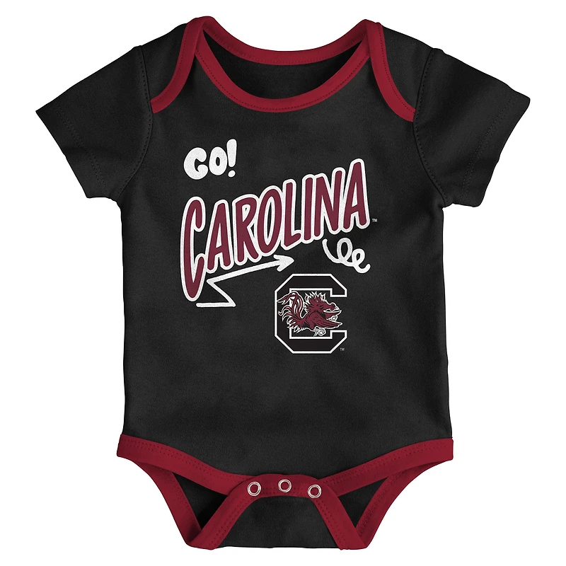 Infant Outerstuff South Carolina Gamecocks All Day Play Three-Piece Bodysuit Set