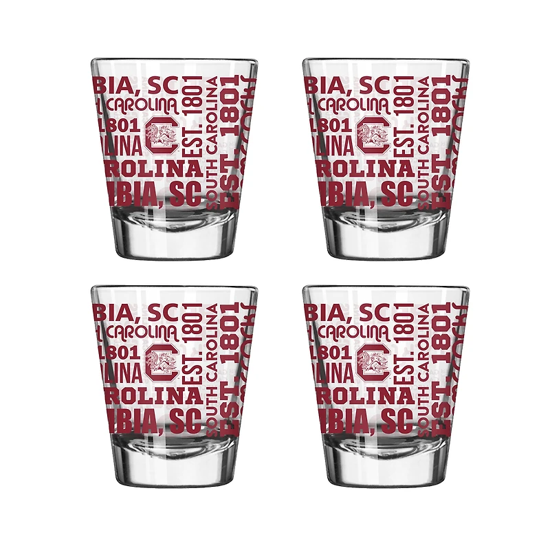 Ensemble de 4 verres à shot de 6 cl (2 oz) Logo Brands South Carolina Gamecocks