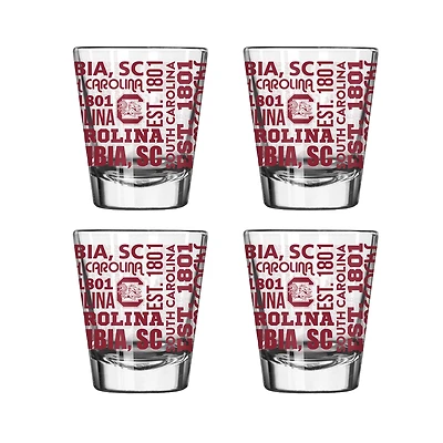 Ensemble de 4 verres à shot de 6 cl (2 oz) Logo Brands South Carolina Gamecocks