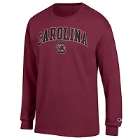 T-shirt à manches longues avec logo Arch Over Champion Garnet South Carolina Gamecocks pour homme