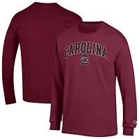 T-shirt à manches longues avec logo Arch Over Champion Garnet South Carolina Gamecocks pour homme