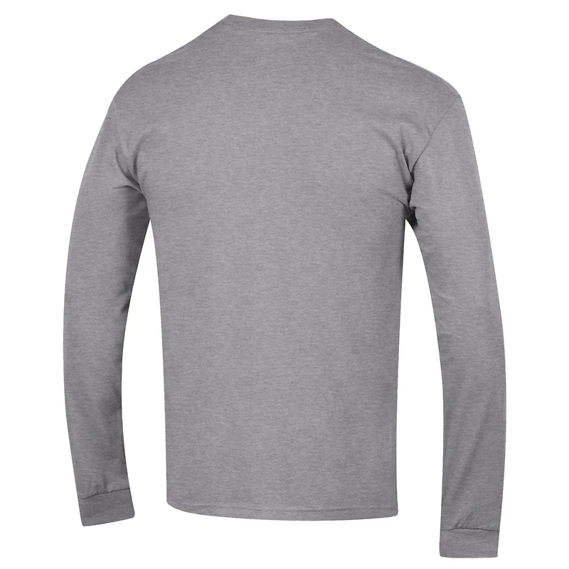 Men's Champion  Heather Gray South Carolina Gamecocks Arch Over Logo Long Sleeve T-Shirt